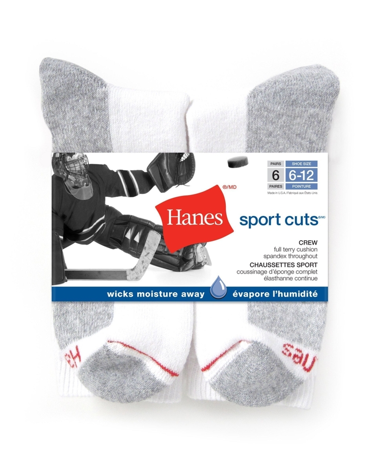 Hanes pour hommes Chaussettes Sport - Paquet de 6