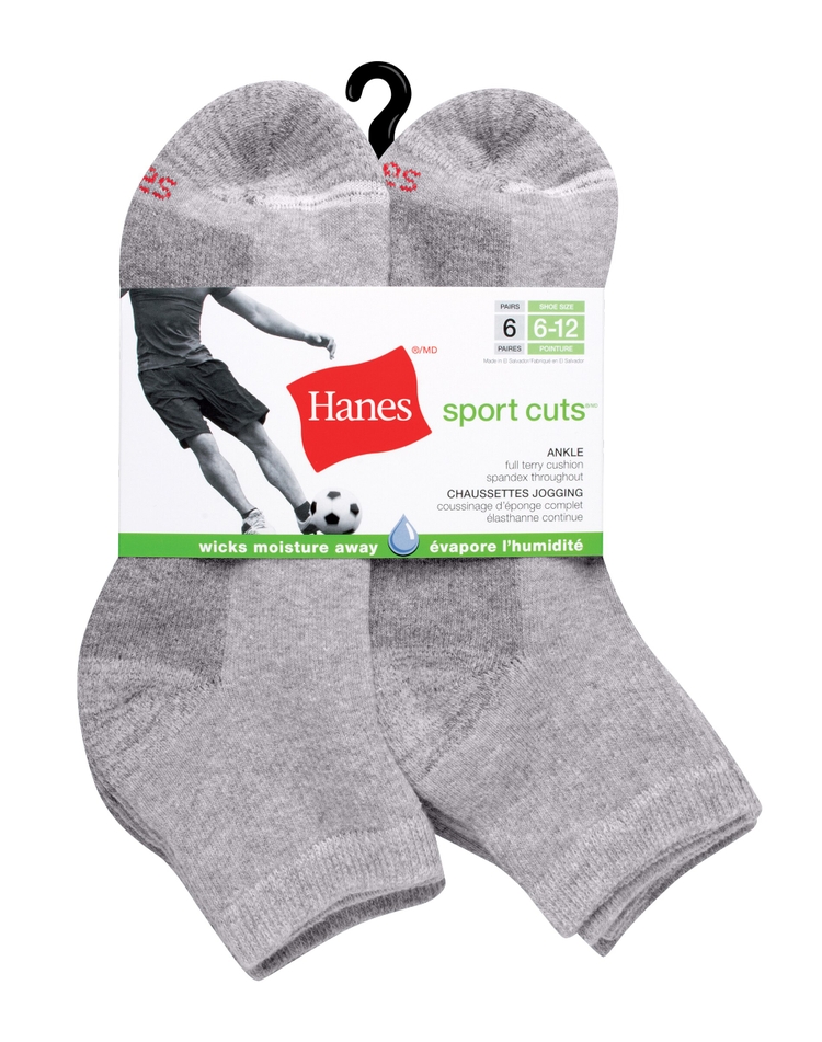 Hanes Men's Sport Cut Ankle Socks - 6 Pairs