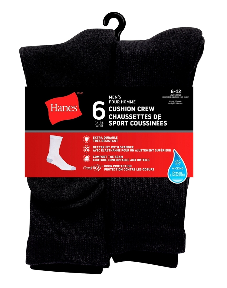 Hanes Men's Red Label Crew Sock - Pack of 6