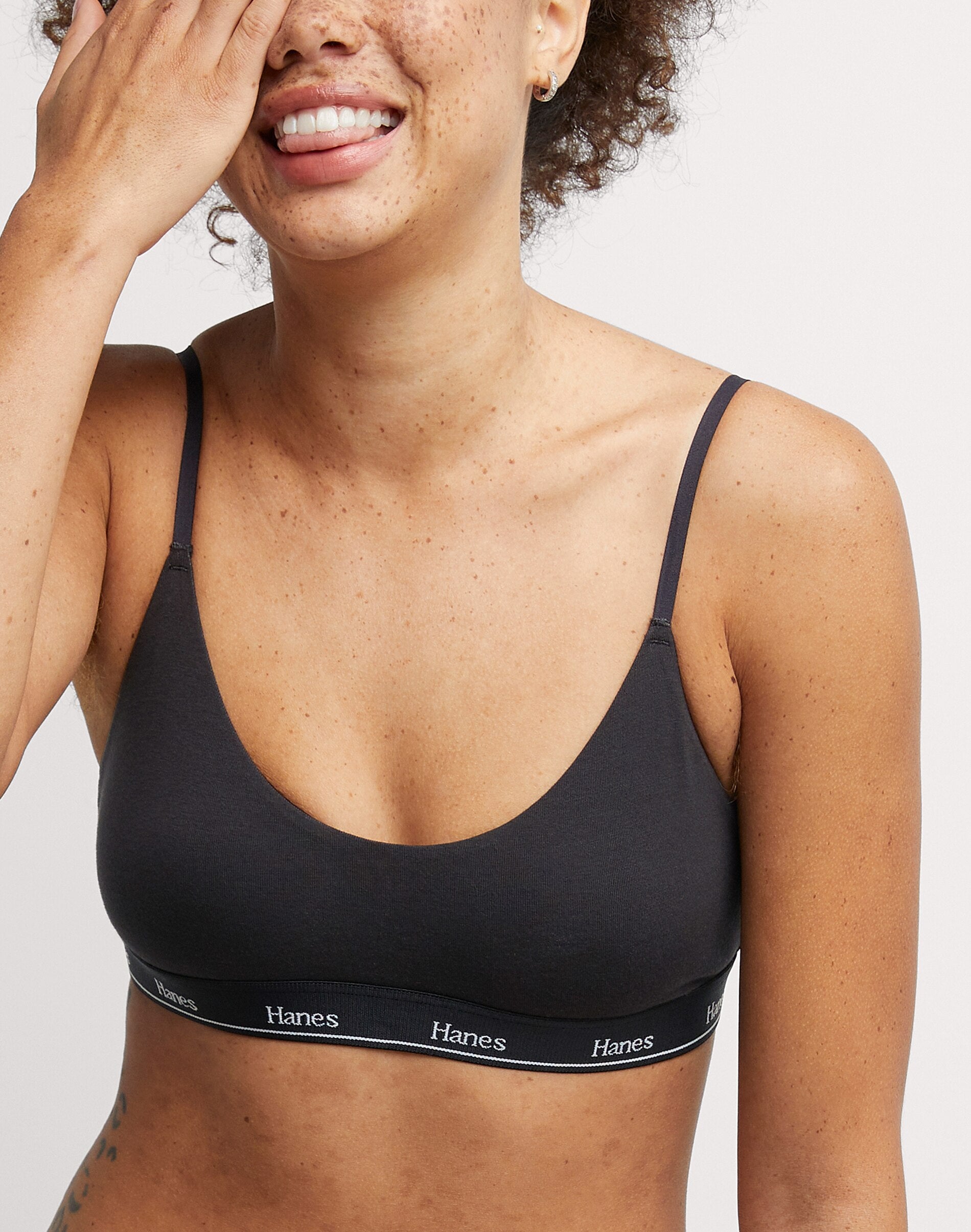 Hanes Women's ComfortFlex Bra Bralette 3-Pack - Light Support, Racerback, Cotton Blend, For Yoga & Lounging