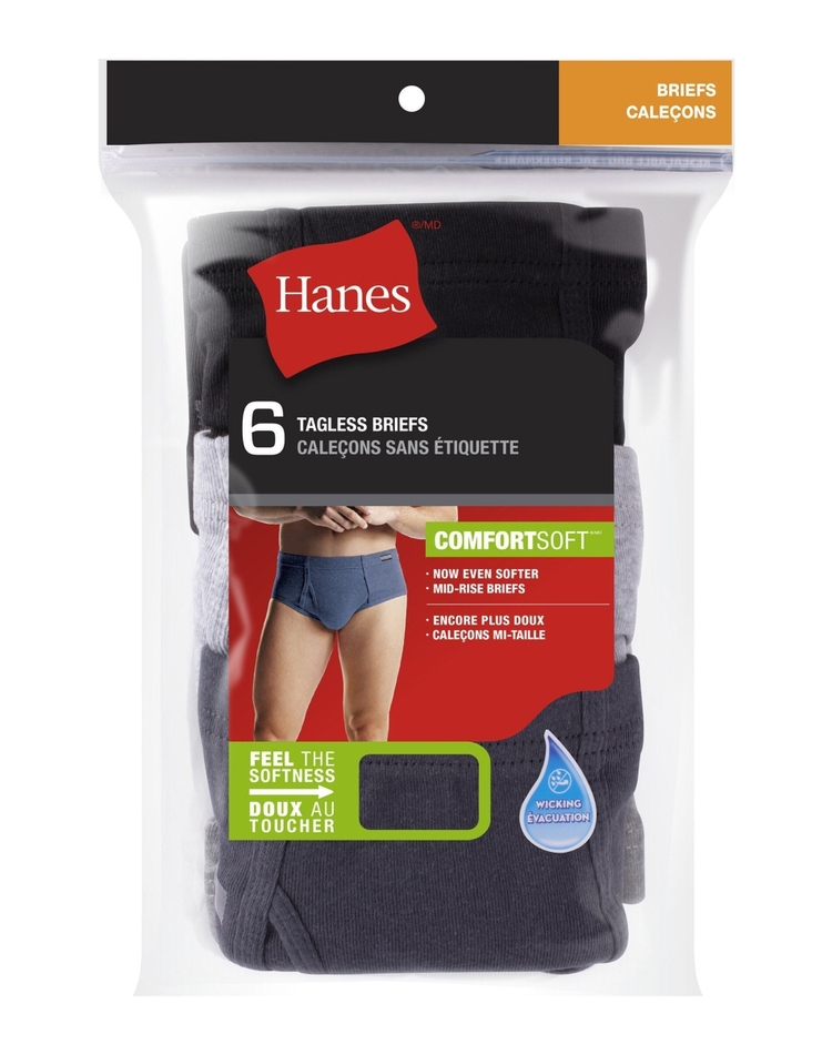 Hanes pour hommes Caleçons sans étiquette ComfortSoft - Paquet de 6